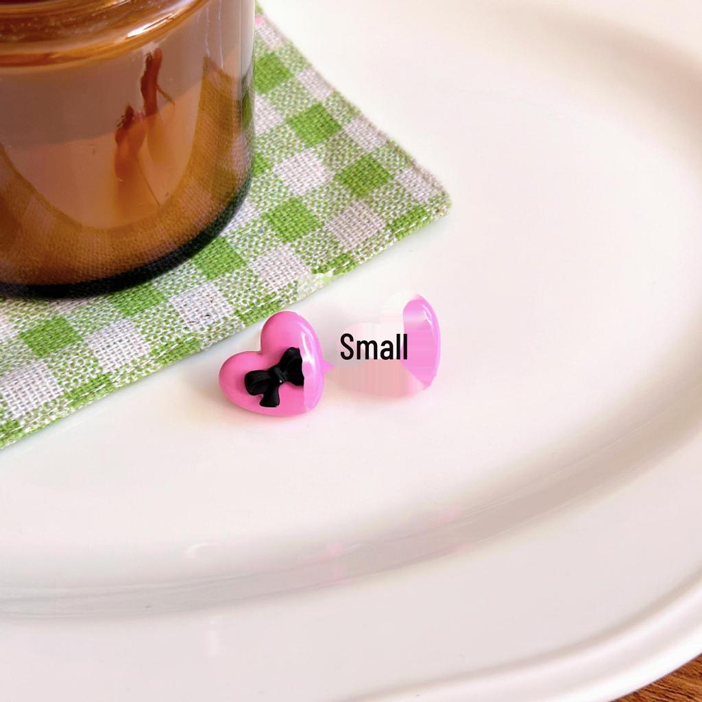 Черно-розовые серьги-бантики в стиле хип-хоп с дизайном в виде сердца и противомоскитной спирали