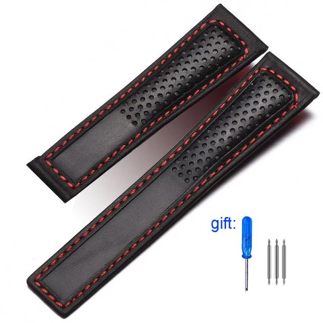 Genuine Leather Watch Band For Tag Heuer Carrera Diving Monaco F1 Series Breathable Watch Straps 22mm Men's Watch Chain