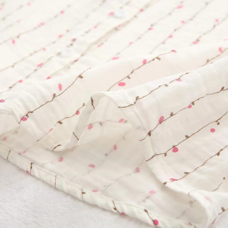 Осенняя двухслойная хлопковая пряжа с длинными рукавами для женщин, свободная художественная мелкая цветочная мягкая рубашка из хлопка, блузки и рубашки