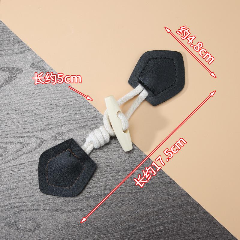 1 пара пуговиц-рожков для дафлкота, застежки для куртки, пуговицы-застежки с кожаной нашивкой, пуговицы для декора пальто, швейные аксессуары