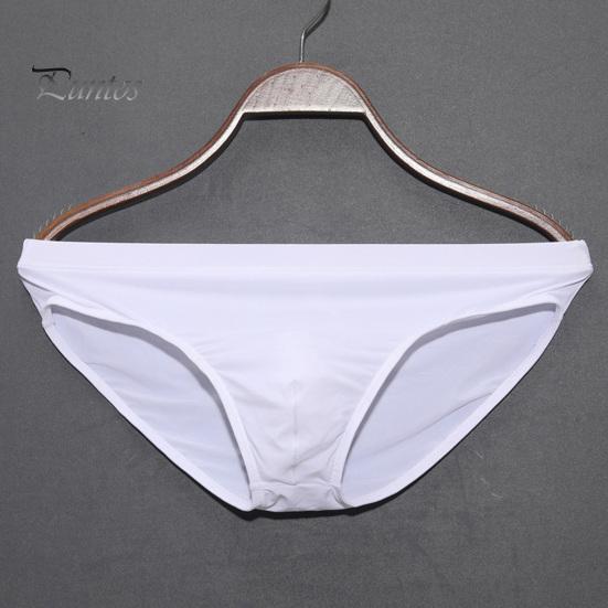 Men Briefs Low-rise Slim Fit High Elasticity Underwear Solid Color Ice Silk Transparent Panties Summer Ultra-thin Underwear