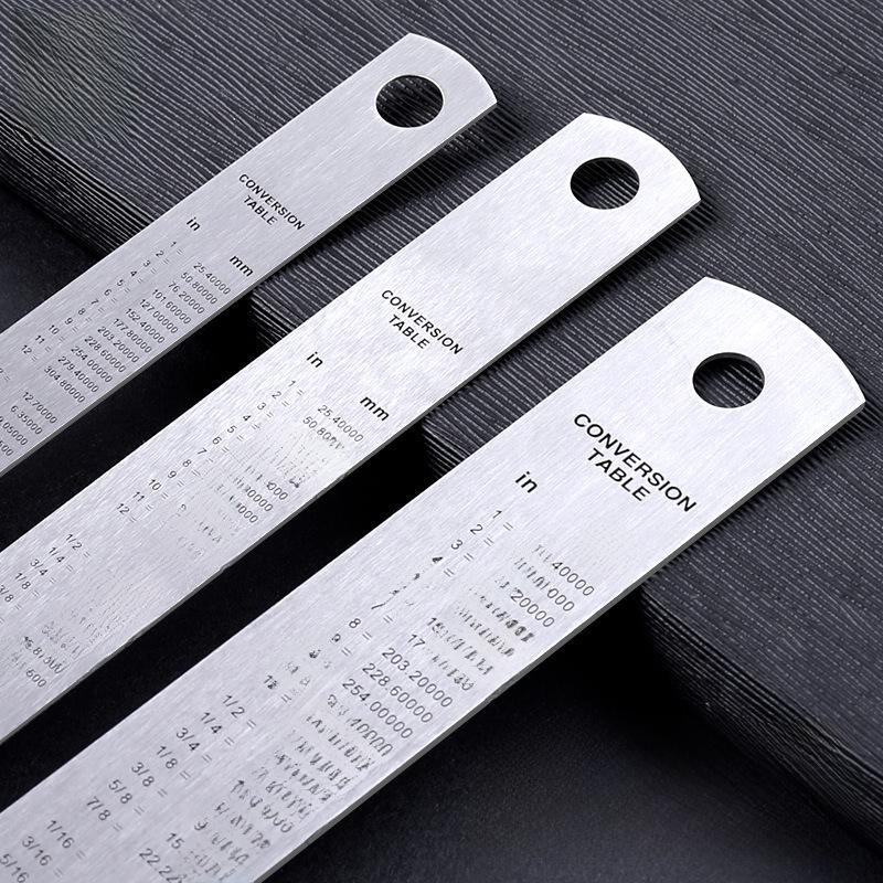 Линейка из нержавеющей стали, 15/20/30/50см - Прецизионный офисный инструмент