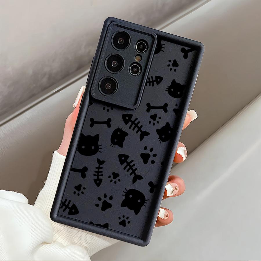 Чехол для Samsung Galaxy S26 Ultra S21 S25 Edge S20FE S22 S24Ultra S25 S24 Plus S23 FE Чехол для телефона Мультяшный Линейный Кот