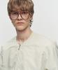 Heute Frame Collarless Bomber Jacket (Ivory)