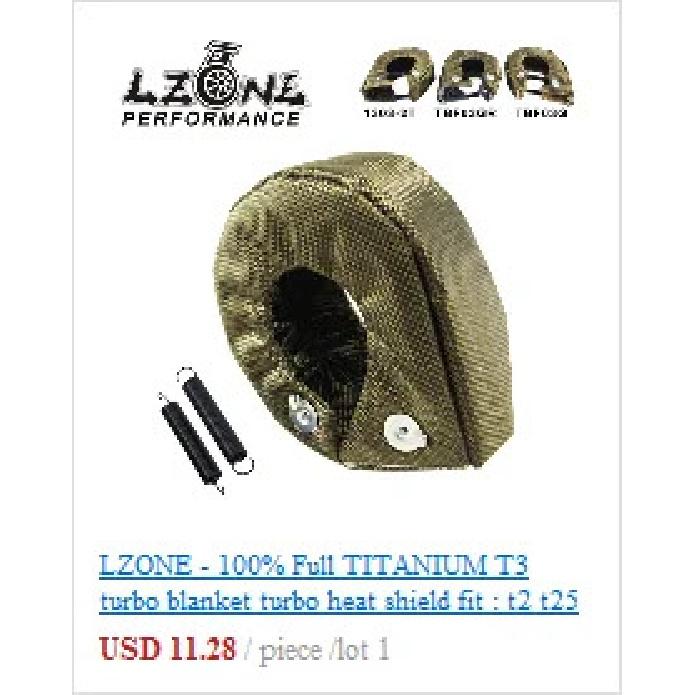 LZONE - 100% Full TITANIUM turbo heat shield T3 turbo blanket fit : t2 t25 t28 gt28 gt30 gt35 and most t3 turbo JR1303-2T/TBF03