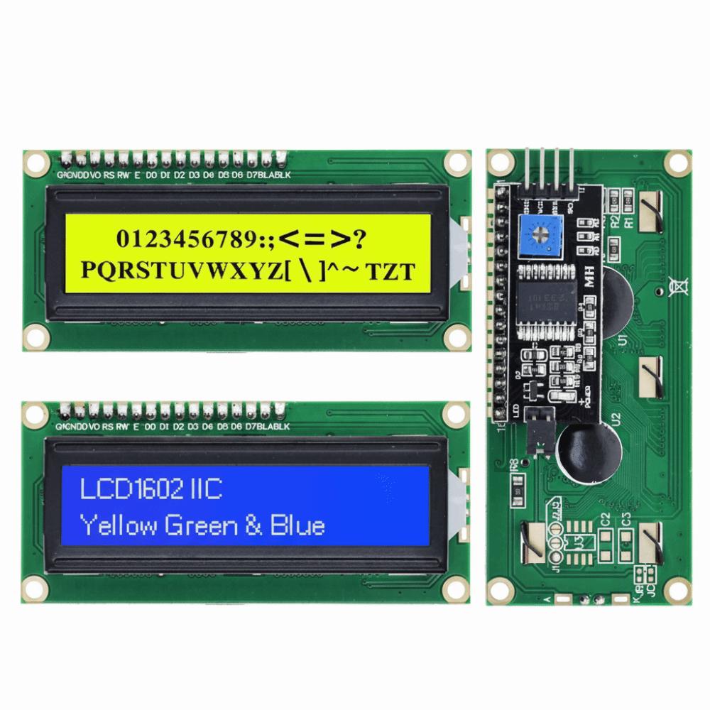 5V Operation IIC LCD Display Yellow Green Screen PCF8574 Interface I2C Adapter Electronic Projects