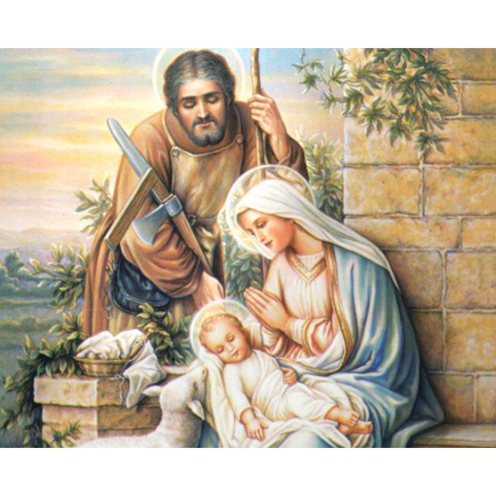 5D Diy Diamond Painting Religious Mother And Child Diamond Cross Stitch Diamond Art Mosaic Home Decoration Gift