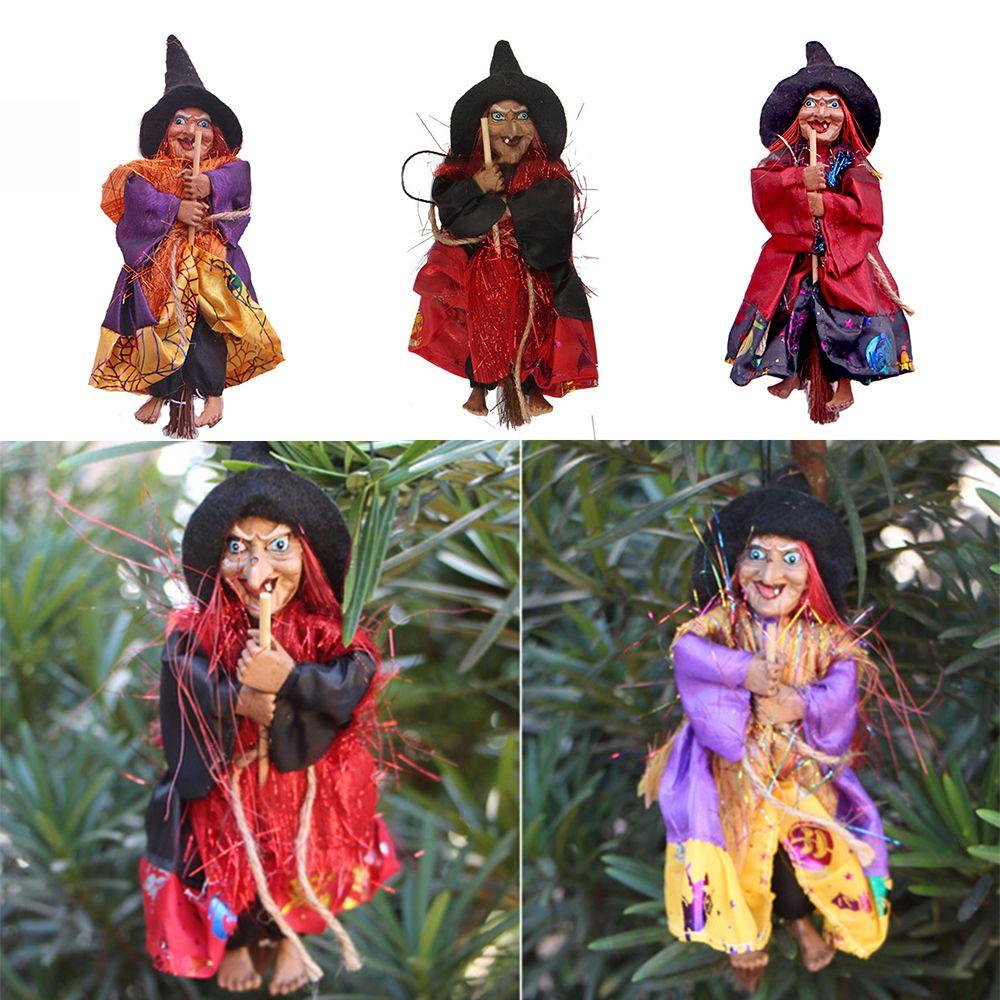 DIY Decoration Halloween Garden Bar Decor Ghost Festival Hanging Doll Witch Figurine Witch Pendant