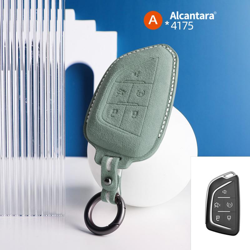 Чехол для автомобильного ключа из алькантары, держатель для ключа, пряжка для 2014-2018 Cadillac ATS CT6 CTS DTS XT5 Escalade ESV SRX STS XTS ELR