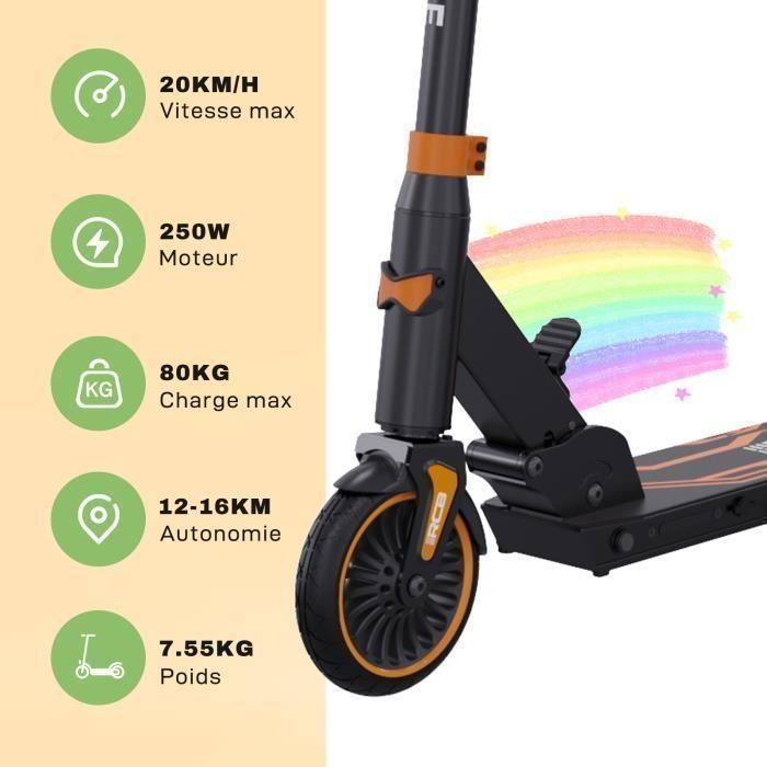RCB R15 Trottinette Électrique Pliable Enfant Seul 7,55 Kg Hauteur Ajustable Cadeau Pour Enfant Et Ados Orange