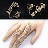 Fashion Women Flower Rose Chain Link Finger Slave Ring Bride Wedding Jewelry ARI