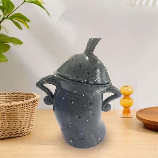 Canister with Attitude Cute Funny Solid Resin Craft Desktop Decoration Akimbo Jar Home Office Supplies