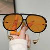 New Fashionable Double Bridge Gradient Sunshade Women'S Fashion Luxury Design Sunglasses Oversized Pilot Sunglasses