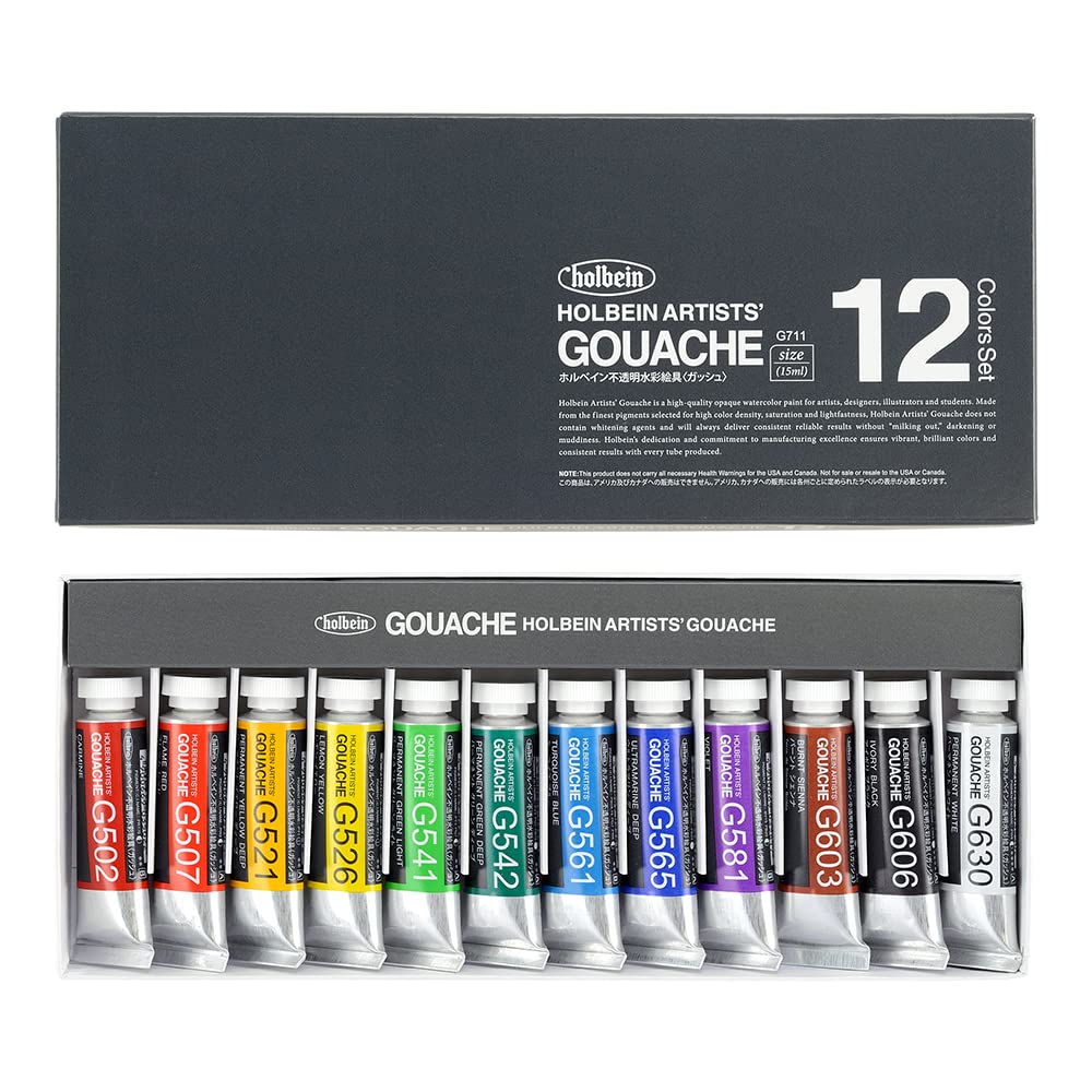 Holbein Opaque watercolor paint <Guache> G711 15ml 12 color set 03711