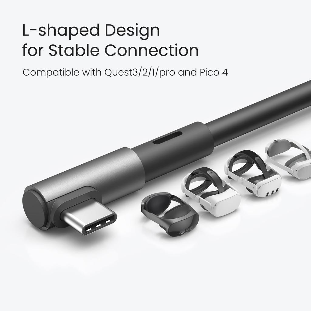 KIWI Design 3Meter Link Cable Accessories Compatible with Quest 4 Supports 5 Gbps Super Speed with USB Link Cable Oculus/Meta Quest3S/3 2/Pro/Pico 3.0