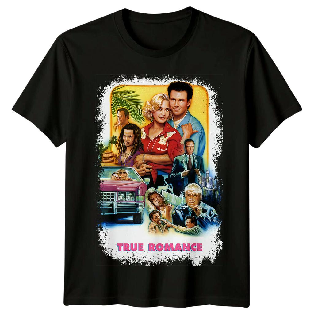Настоящая Романтика (1993) Футболка из 100% хлопка в стиле кинопостера Мужские футболки Топ Ретро 90-х Футболка Унисекс