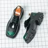 Men's Dress Oxford Derby Thick Bottom Fashion Business Male Designer Casual Leather Shoes Formal Loafers Suit Shoes Square Head