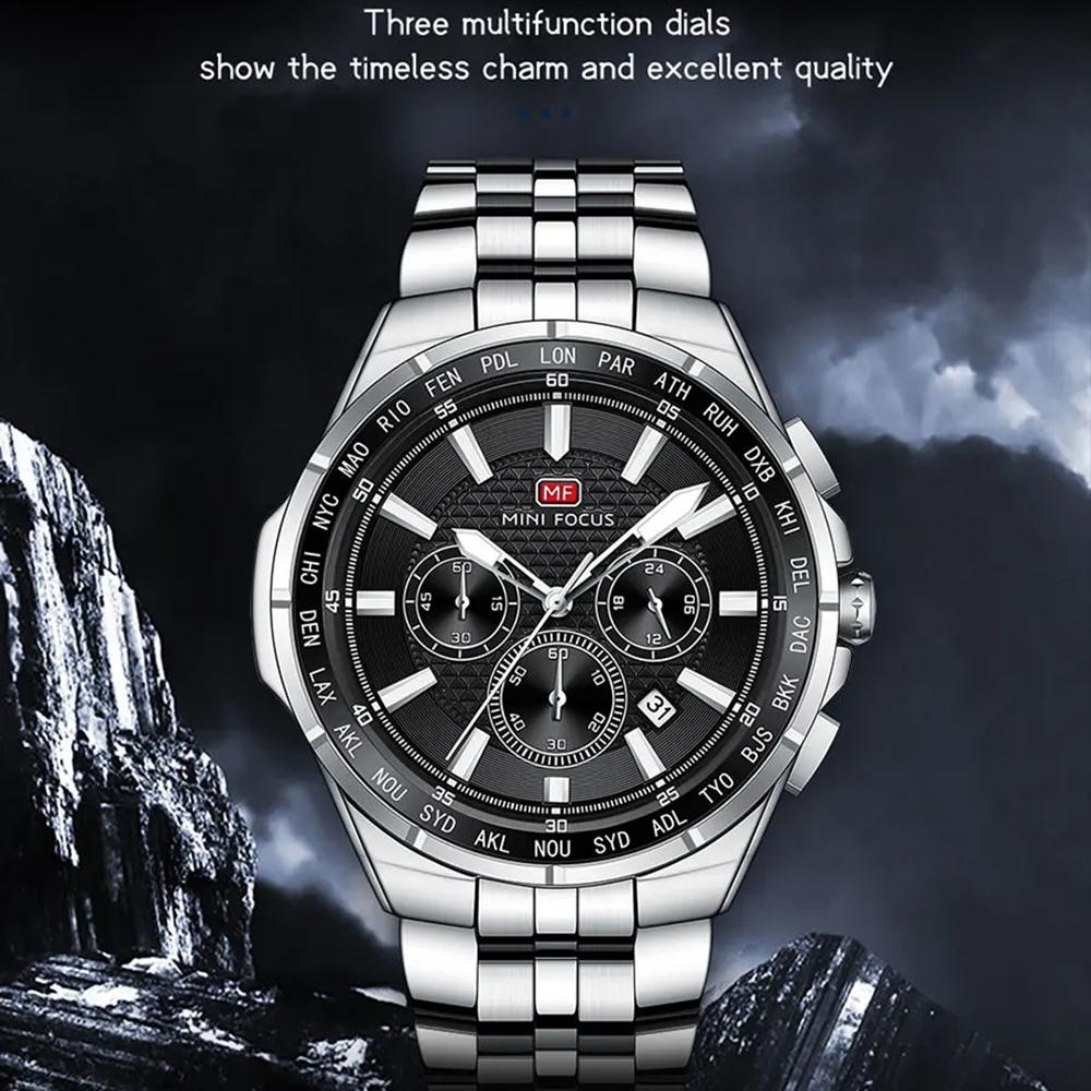 Casual Men's Quartz Watch Chronograph Calendar Luminous Waterproof Elegant Business Watches