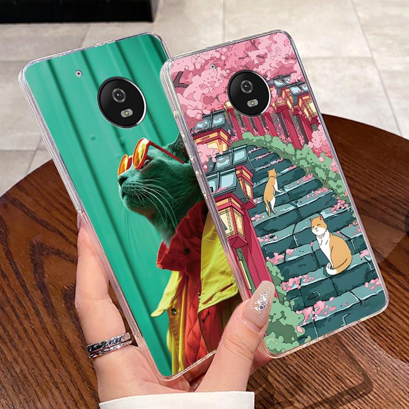 Case For Motorola Moto G5/Moto G5 Plus/Moto X 2017/Moto G5S/Moto G5S Plus Clear Silicone Soft TPU Cover Cute Cat Protective Case