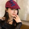 Оригинальный дизайн банта береты для женщин лето осень повседневный универсальный стиль колледж милый контрастный цвет клетчатые шляпы вперед