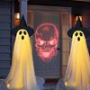 Halloween Decorations Spooky Halloween Ghost Decorations for Front Porch Yard Light-up Standing Ghost with Witch Hat for A