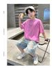 Boys' Summer Dress Set 2026 New Style Big Boys' Summer Loose Thin Short Sleeve Children's Korean Style Pi Handsome Top