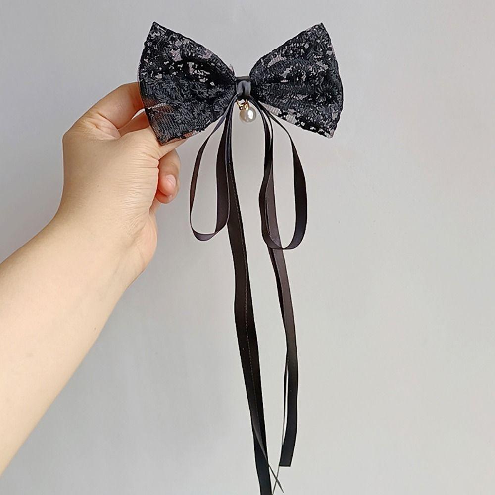 Korean Style Bowknot Hair Clips Lace Girls Headwear Elegant Bowknot Barrette Girls