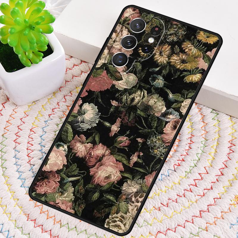 Силиконовый чехол для телефона с цветочным принтом «Полночь» для Samsung Galaxy note 10 pro S26 S25 S24 S23 S22 S21 Plus S25Ultra Capa Cover
