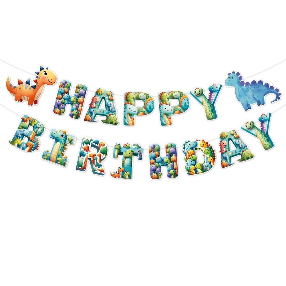 Dinosaur Party Decorations Banner And Spiral Hangings For Childrens Birthday Event