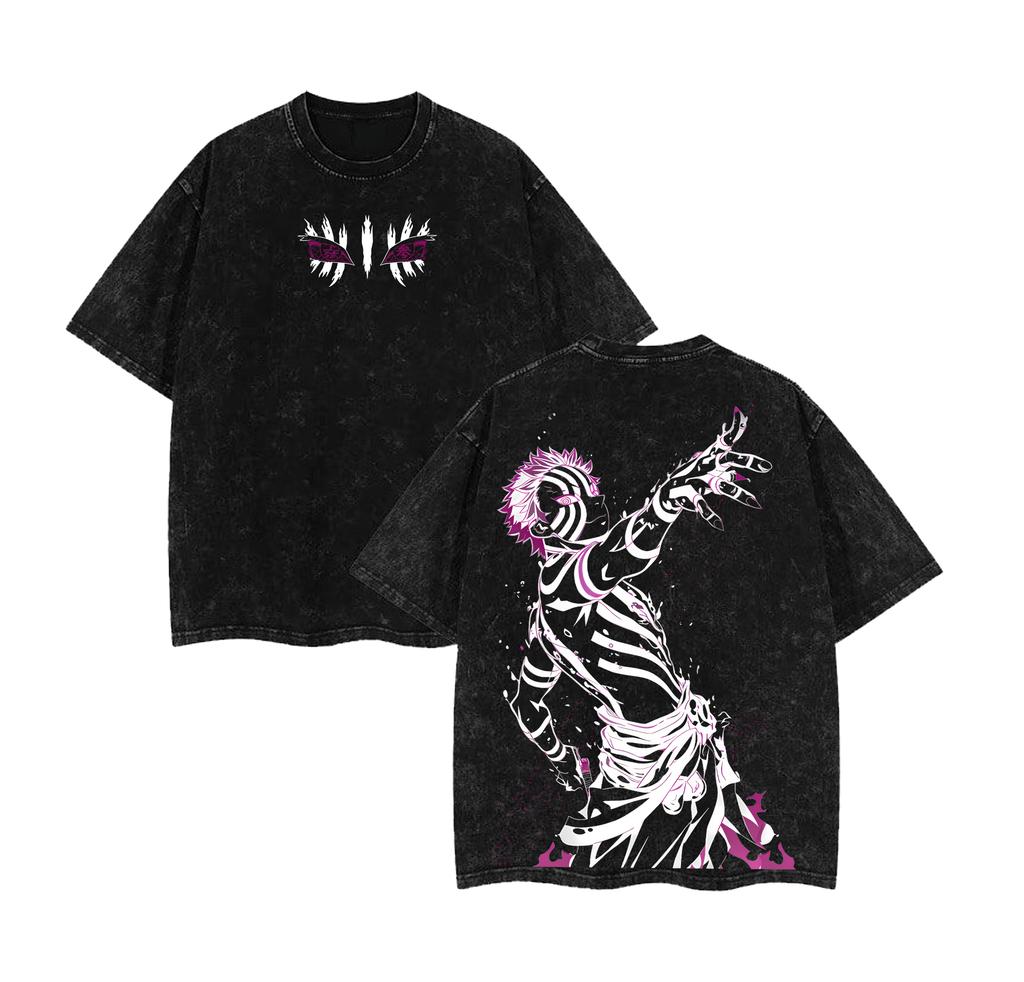 Аказа X Коюки Клинок, рассекающий демонов Арка Бесконечного Замка Стиранная Футболка Мужская Женская Хлопковая Оверсайз Футболка Уличная Одежда Женская Мужская Одежда Удобный Верх Футболки