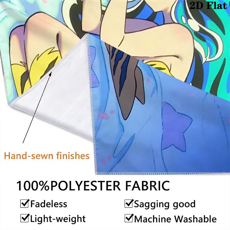 Urusei Yatsura Wall Tapestry Aesthetic Wall Hanging Printed Fabric Blanket Decorative Tapestries for Bedroom Living Room Home Decor