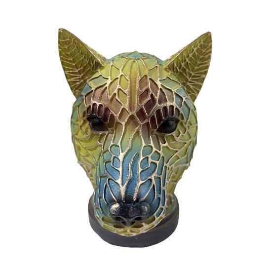 Animal Ornament Night Light Cat Lamp Stained Glass Resin Statue Decorative Desk Lamp Home Desktop Decor