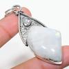 Natural Rainbow Moonstone, White Topaz 925 Sterling Silver Pendant 2.76" N6t77