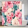 Роскошный Декор Ванной Комнаты Шторка для Душа с Цветочным Принтом Домашний Декор Водонепроницаемый Набор Ковриков для Ванной для Детей и Взрослых Розовый Белый Зеленый 6