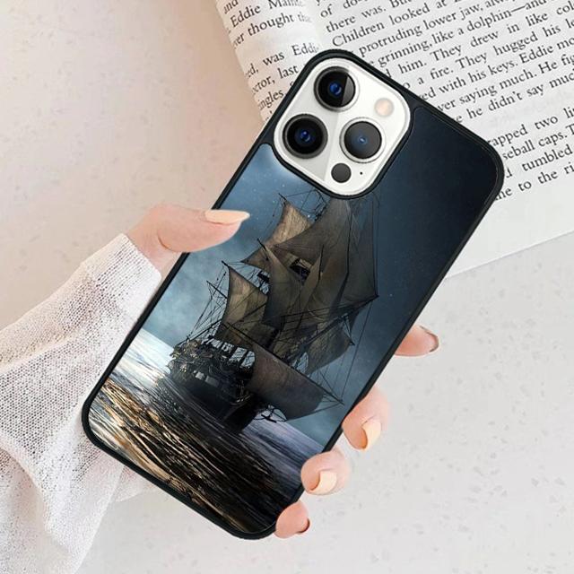 Чехол для телефона 'Пиратский корабль в море' Для iPhone 17 Air 15 16 Чехол 11 13 14 Pro Max 12 Plus Max Fundas