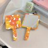 Hand-Held Cosmetic Mirror Flower Makeup Tools Adorable Square Mirrors  Woman