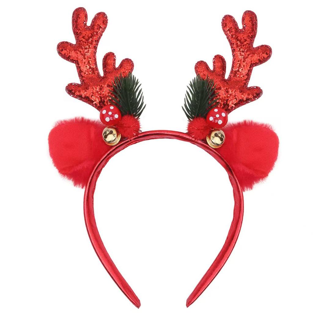 Christmas Reindeer Antler Bells Headband for Kids - Cute Holiday Party Dress-Up Accessory