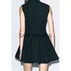 Spring New Women clothes Hepburn Black Dress Waist Hugging Slimming Wave Wide Swing V-neck Short Dress 2344188
