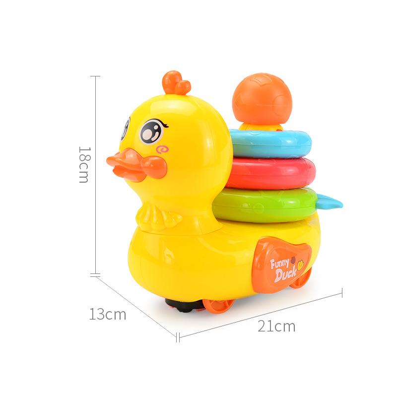 Electric Universal Light Music Cute Duck Ring Toothpaste Baby Duck Infant And Young Children Early Education Educational Toys