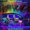 Комплект светодиодных лент для салона автомобиля, светодиодная лента Ambient RGB, атмосфера, декоративная лампа для автомобиля с музыкальным приложением Bluetooth, пульт дистанционного управления, водонепроницаемый, умный