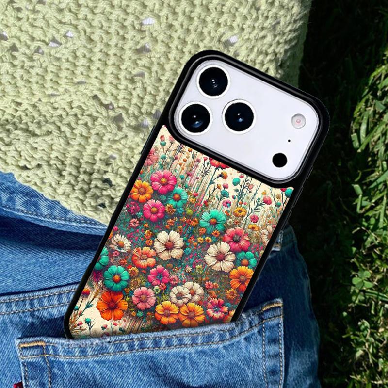 Яркая Цветочная Живопись Арт Чехол для Телефона для IPhone 11 12 13 14 15 16e 17 Pro Max Чехол для IPhone 17 Air