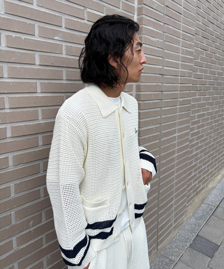 Kenzo Men'S Pre-Collection Crochet Cardigan_K263Amg102Whx
