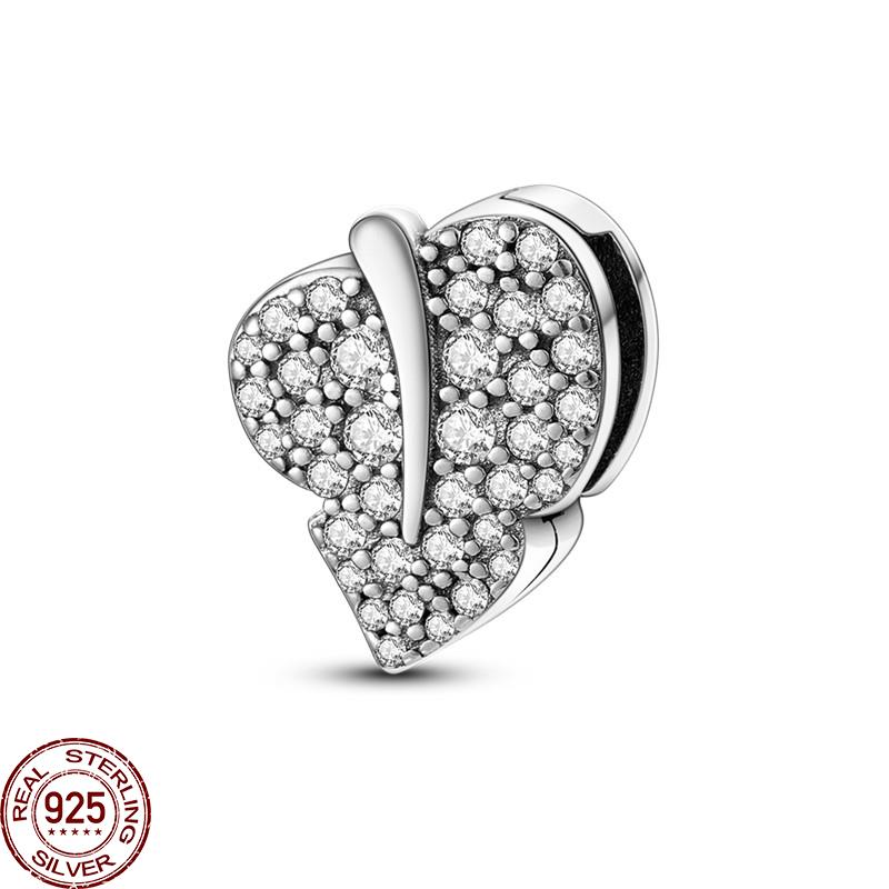 Женская цепочка-зажим из стерлингового серебра 925 пробы с сеткой, круглая подвеска в виде бабочки, подходит для оригинального браслета из сетки своими руками