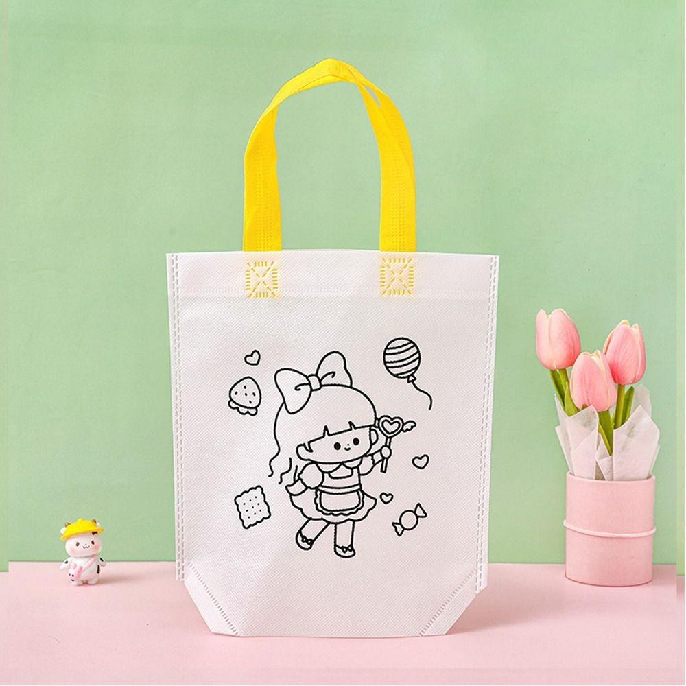 Coloring Goodie Bags Double Sided Graffiti Bag Non-woven Fabric Handbag New Graffiti Pack  Children