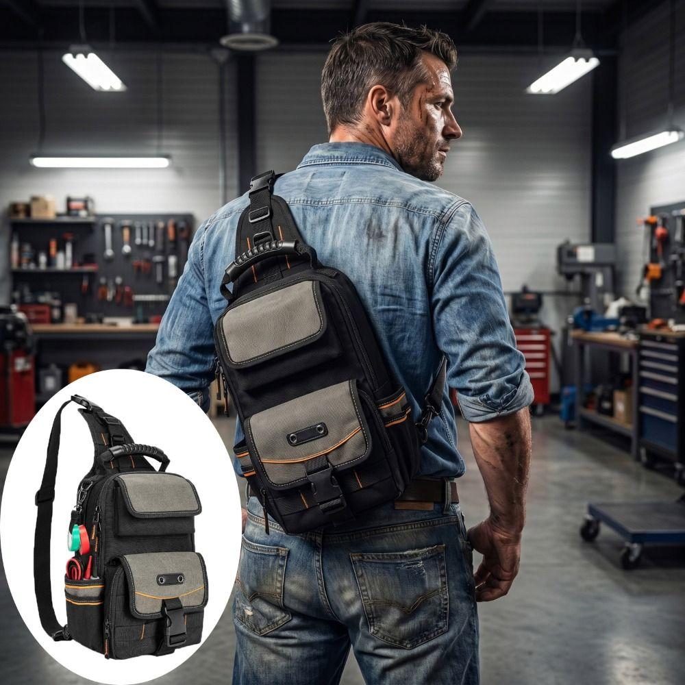 Ergonomic Handle HVAC Tool Organizer Durable Tool Bag Electrician Tool Pouch Maintenance