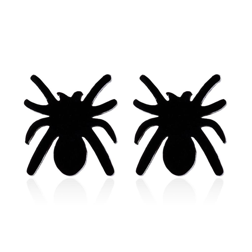 Women's Stainless Steel Halloween Spider Earrings with Geometric Star and Musical Note Patterns