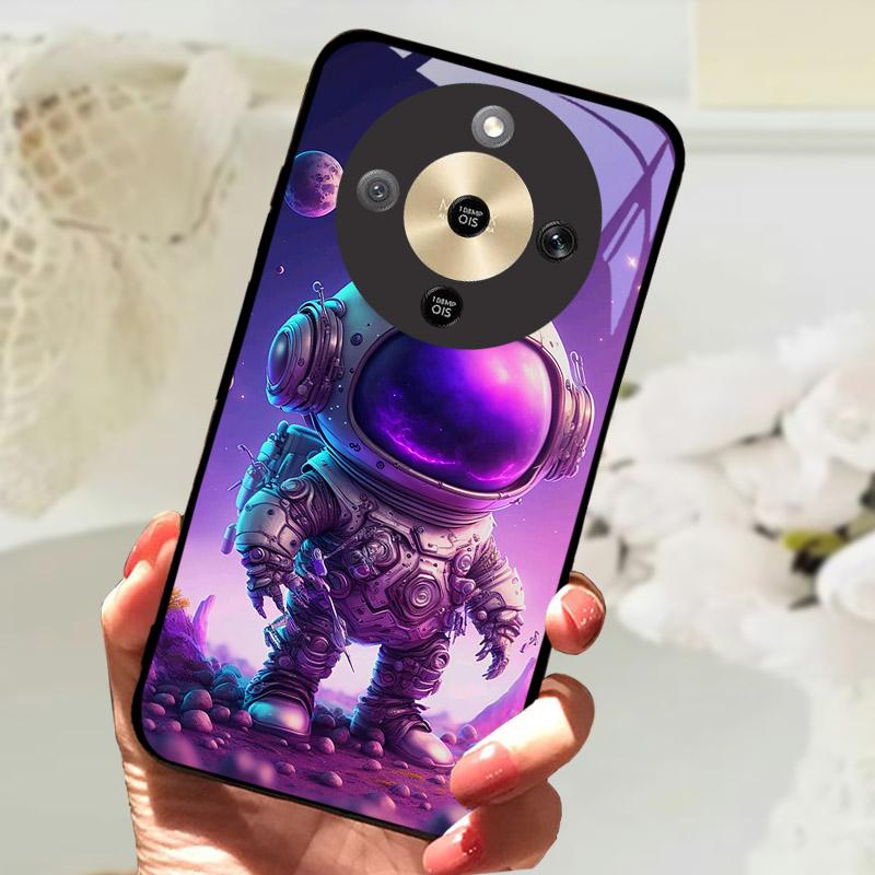 Чехол для Honor X9d 5G Модный Рисунок Закаленное Стекло Ударопрочный Чехол для Телефона Для Honor X9 D HonorX9D Задняя Крышка Fundas Бампер