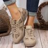 2024 Spring and Autumn Fashionable and Comfortable Retro Style Color Matching Wear-resistant Flat-soled Lace-up Casual Shoes
