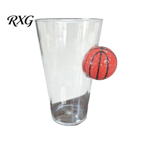 Versatile Home Drinkware Wine Glass, Golf/Football/Tennis/Rugby/Baseball/Billiards/Basketball Shape, Creative Transparent Stadium Cup for Sports Fans
