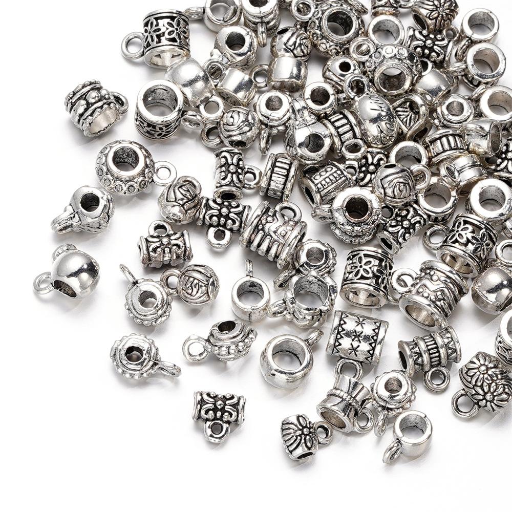 20g Flower Silver Plated Loose Tube Bead Spacer Beads For Jewelry Making Tube Charms DIY Bracelet Necklace Accessories